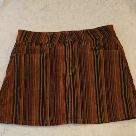 Sky and Sparrow Brown Orange A-Line Mini Skirt - Picture 1 of 4